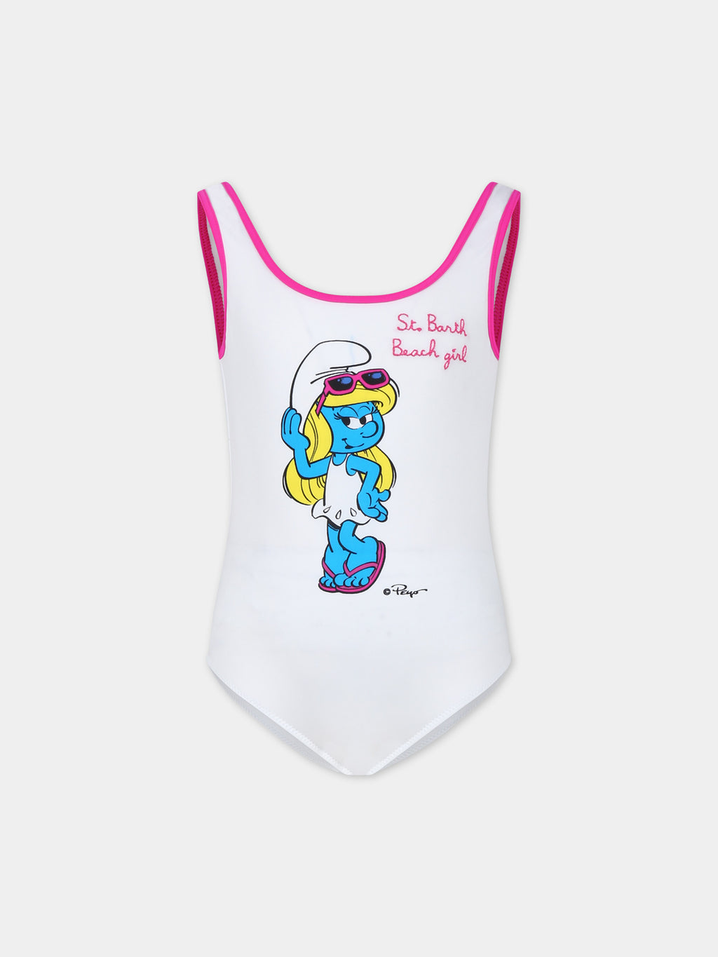 White swimsuit for girl with Smurfette
